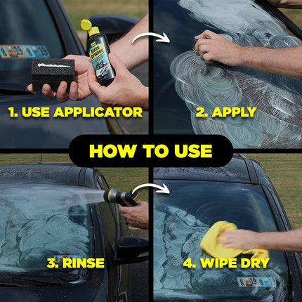 Invisible Glass 91411 3.38-Ounce Glass Stripper Water Spot Remover Kit Eliminates Coatings, Waxes, Oils and More to Polish and Restore Automotive Glass , white