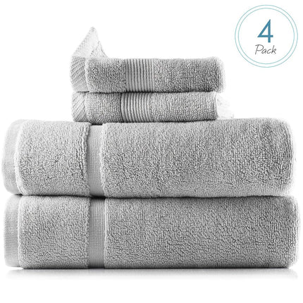 Hearth & Harbor 100% Ring Spun Cotton Bath Mat Towels - Luxury Towels - Ultra Soft & Highly Absorbent, Bathroom Towels, Floor Mat - Gray