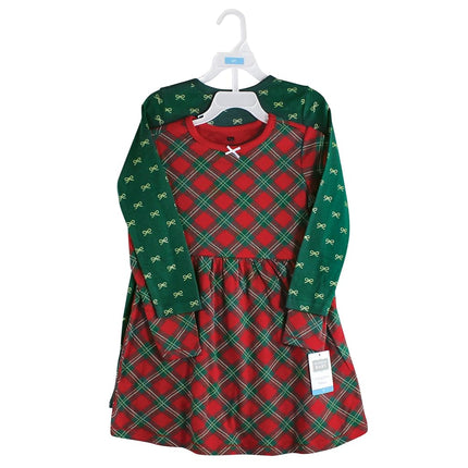 Hudson Baby Baby Girls' Cotton Dresses, Christmas Plaid, 0-3 Months
