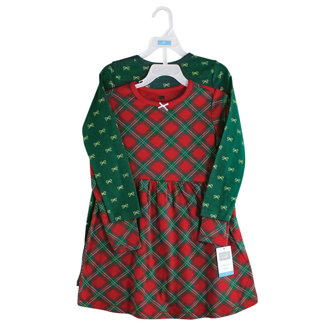 Hudson Baby Baby Girls' Cotton Dresses, Christmas Plaid, 7 Years