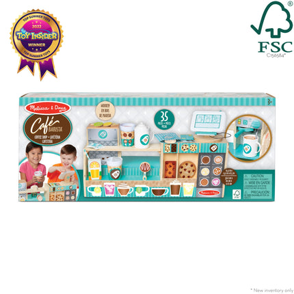Melissa & Doug Cafetería de Juguete de Madera Barista | Juguete de Madera para Niños | Juego de Roles | Juguete Montessori | 3+ | Regalo para Niños o Niñas - Certificado FSC