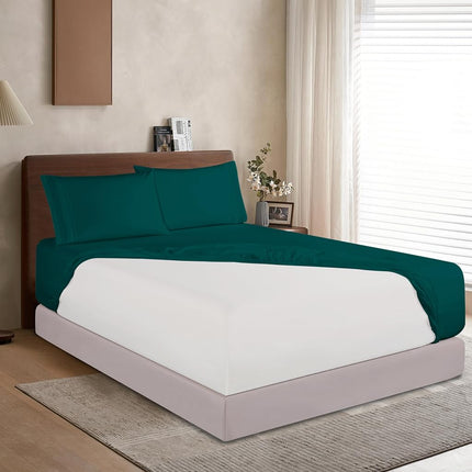Elegant Comfort 1500 Premium Hotel Quality 18-24 Inches Deep - Extra Deep Pocket Single Fitted Sheet for High Mattress, Luxury and Softest, Smart Pocket - Wrinkle Free, King, Marine Teal