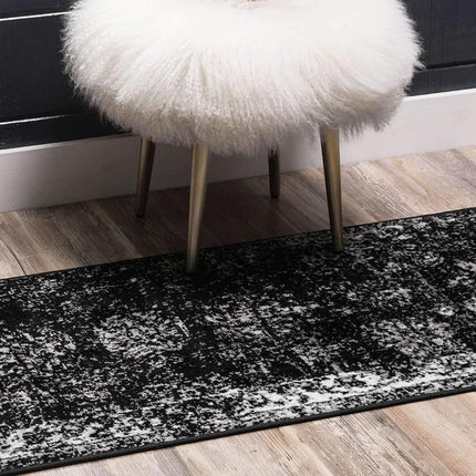 Unique Loom 3137802 Sofia Collection 2 Feet (2' x 13') Runner Traditional Oriental Distressed Vintage Area Rug, 2.5 x 13, Black