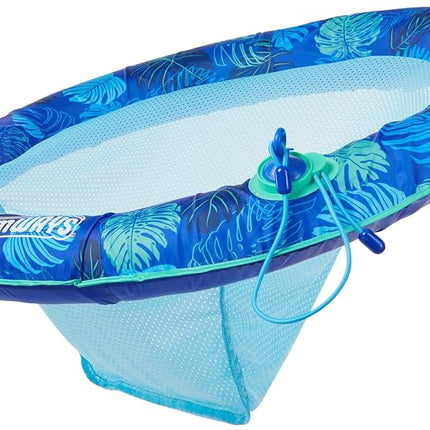 SwimWays Elite Spring Float Papasan Pool Lounger, Inflatable Pool Floats with Fast Inflation, Pool Lounge Chair for Adults up to 250 lbs