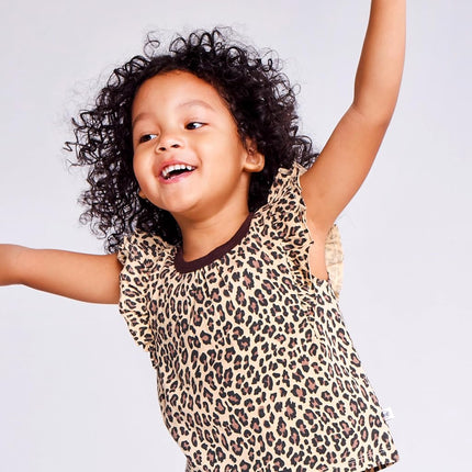 HonestBaby Multipack Short Romper Sets and Dresses 100% Organic Cotton for Infant Baby and Toddler Boys, Girls, Unisex, 2-pack Cheetah, 3T