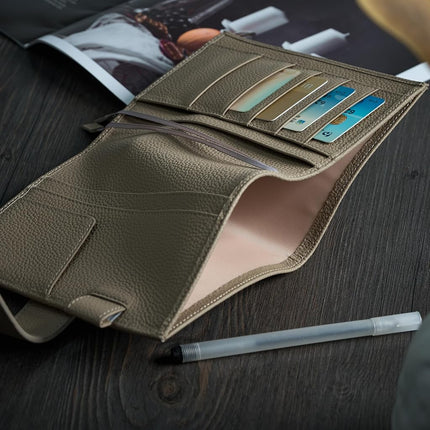 Ox Knight Leather A6 Notebook Cover - Deluxe Planner Cover Fits Hobonichi Techo, Stalogy, Midori MD Planner, and More - with Pen Loop, Card Slots, Back Pocket, and Bookmarks (Grey), 5.12Wx6.61L