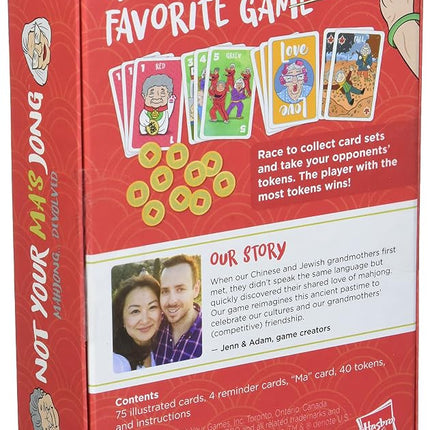 Not Your Ma's Jong, A Fast-Paced Card Game for 3-4 Players Inspired by Mahjong and 2 Grandmas, Family Game, Fun Party Game for Ages 13+