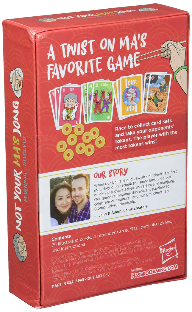 Not Your Ma's Jong, A Fast-Paced Card Game for 3-4 Players Inspired by Mahjong and 2 Grandmas, Family Game, Fun Party Game for Ages 13+