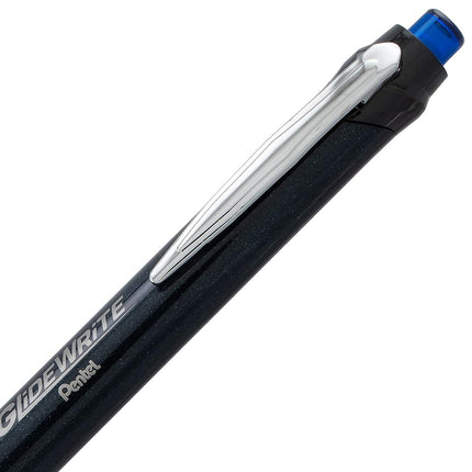 Pentel Glidewrite Signature Ballpoint Pen, (1.0mm) Medium, Black Barrel, Blue Ink, Pack of 3 (BX930ABP3C)