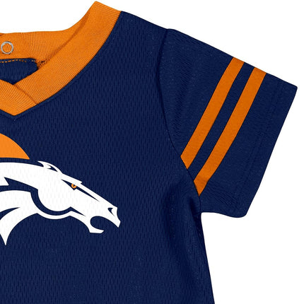NFL Denver Broncos Girls 2018Dazzle Dress & Panty, Blue, 0-3 Months