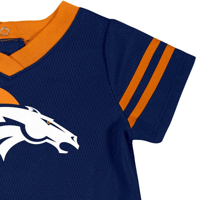 NFL Denver Broncos Vestido y Bragas Dazzle para Niñas 2018, Azul, 0-3 Meses