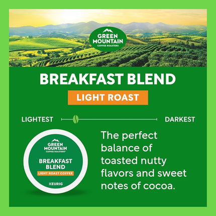 Green Mountain Coffee K-Cups, Breakfast Blend K-Cup Portion Pack for Keurig Brewers, 96-Count