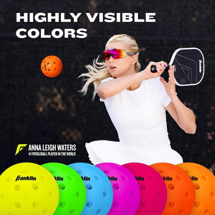 Franklin Sports X-40 Pickleballs - Outdoor Pickleballs - 12 Pack Bulk - USA Pickleball Approved - Lava - Official Ball of US Open Pickleball Championships