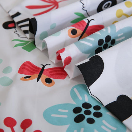 JSD Panda Floral Kids Sheet Set Full 4 Piece, Printed Microfiber Bed Sheets for Boys Girls Deep Pocket