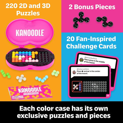 Educational Insights Kanoodle Fan Edition - 20th Anniversary (Magenta), Brain Teaser Puzzle for Ages 7 and up