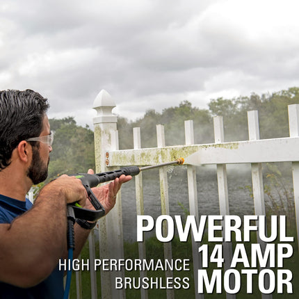 Hidrolavadora eléctrica Greenworks 2300 PSI TruBrushless (2.3 GPM), manguera de 25', lanza de conexión rápida, boquillas de 15, 24, 40 grados, jabón y turbo.
