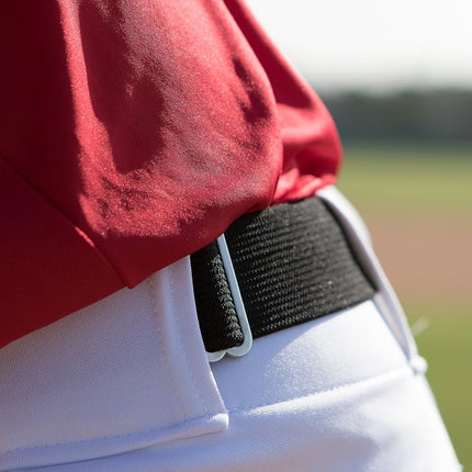 Champion Sports Baseball/Softball Uniform Belt - Comfort Nylon Stretch Fit Uniform Belt - Durable Leather Tab - Adult 22-46 Inches - Gray