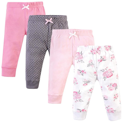 Hudson Baby Pantalons et leggings en coton pour bébés filles, Basic Rose Floral, 2T