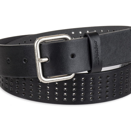 Dickies Women's Leather Casual Belt, Black Perfora