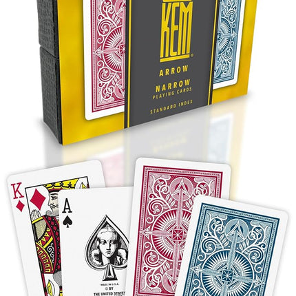 KEM Red and Blue Plastic Cards, Standard Index, De