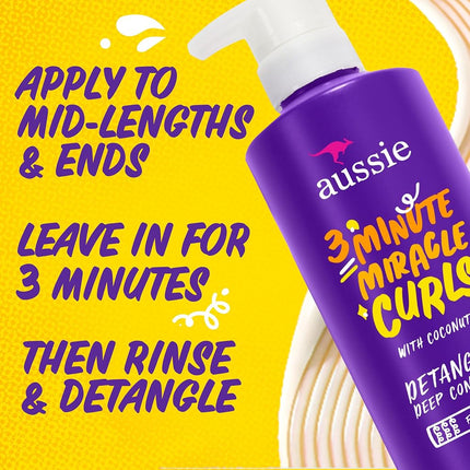 Aussie 3 Minute Miracle Curls Conditioner Pump, Citrus, 16 Fl Oz