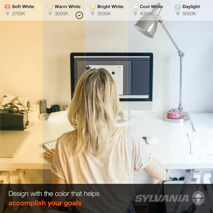 Sylvania Flood BR30 LED Light Bulb, 65W = 9W, Dimmable, 22 Year, 800 Lumens, Medium Base, 3000K, Warm White - 6 Pack (41260)