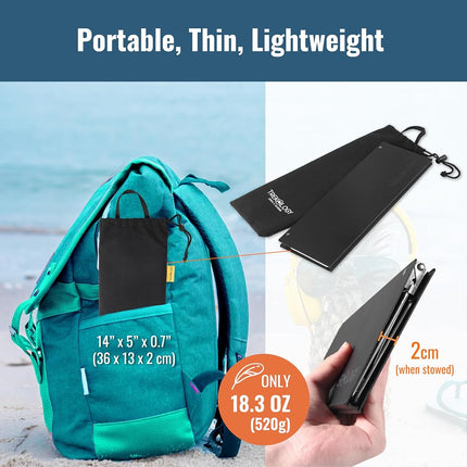 TREKOLOGY TALU Mini Camping Table – Compact, Portable, Folding Camp Table for Hiking, Backpacking, Beach, and Outdoor Use (Black)