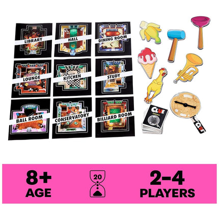 Giant Clue Classic Mystery Party Retro Board Game Summer Toy with Large Rooms, Giant Cards, and Foam Tools, for Kids and Families Ages 8 and up