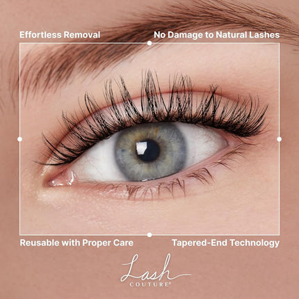 KISS Lash Couture Luxtension, False Eyelashes, 'Velvet', 12 mm, Includes 1 Pair Of Lashes, Contact Lens Friendly, Easy to Apply, Reusable Strip Lashes