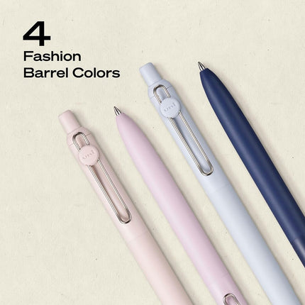 uni-ball Zento Gel Ink Rollerball Pens, 4 Black Medium Point Smooth Writing Pens, Colored Japanese Pens, Muted Colors