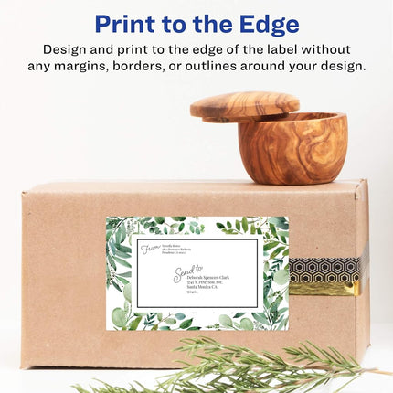 Avery Matte White Rectangle Labels with Sure Feed, 4.75" x 7.75", 500 Matte White Printable Labels