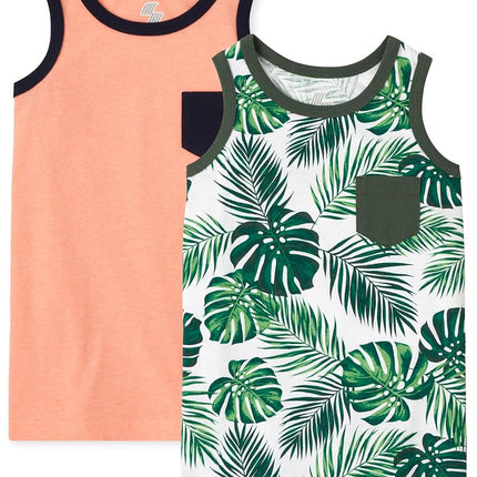 The Children's Place 2 Pack Boys Sleeveless Pocket Tank Top 2-Pack, Multi Clr-2 Pack, X-Large