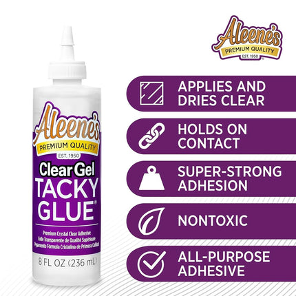Aleene's Clear Gel Tacky Glue, 236 ml, 8 FL OZ - Lot de 3, 24
