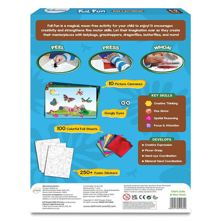 Skillmatics Foil Fun Bugs & Butterflies, Foil Art, Gift for Boys & Girls
