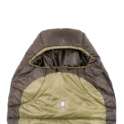 Sac de couchage Coleman North Rim 0°F grand et long, sac de couchage momie pour adultes par temps froid, fermeture éclair anti-accroc avec capuche réglable pour la chaleur et la ventilation, sans PFAS