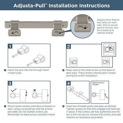 Franklin Brass P44368-FB-B Square Bar Adjusta Cabinet Pull, Matte Black, 1-3/8"-6-5/16" (35mm/160mm) CTC
