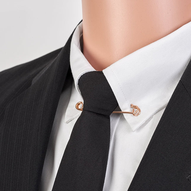 Alfileres de cuello para hombre, estilo imperdible, barra de corbata para bodas y negocios, 3 unidades