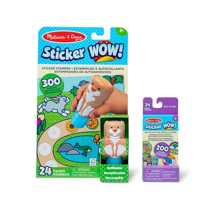 Melissa & Doug Sticker Wow! Bunny Bundle (Stamper w Book + Affirmations Refill Pack)