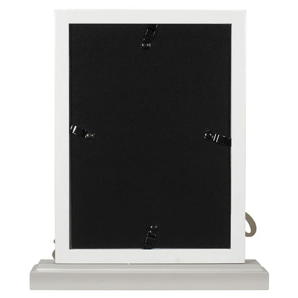 Malden International Designs 5x7 Mr & Mrs Wedding Picture Frame White MDF Wood Frame Routed Gray MDF Wood Base Silver Finish Metal Word Attachment