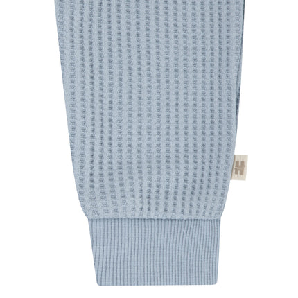 HUGGIES Conjunto de Sudadera y Pantalones de Punto Waffle Unisex para Bebé, Azul Niebla, 18M