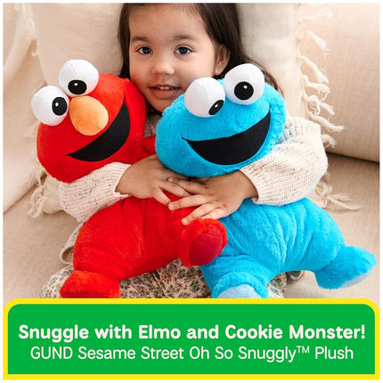 GUND Sesame Street Official Oh So Snuggly Cookie Monster Plush, Plush Muppet, Sensory Toy, Stuffed Animals for Babies and Infants, Red, 12.5”