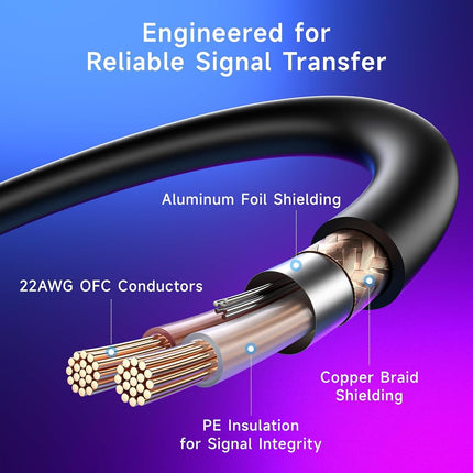 Cable Matters 2-Pack 22AWG 3-Pin XLR DMX Lighting Cable, 10ft