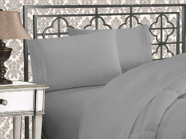 Elegant Comfort Wrinkle & Fade Resistant 1500 Premium Hotel Quality Microfiber Ultra Soft Luxurious 2-Piece Pillowcases, King Size, Silver