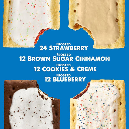 Pop-Tarts Pasteles Tostados, Alimentos para el Desayuno, Bocadillos para Niños, Paquete Surtido (5 Cajas, 60 Pop-Tarts)