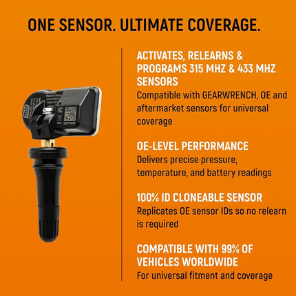 GEARWRENCH Universal Programmable Rubber TPMS Sensor | GWTPMSR