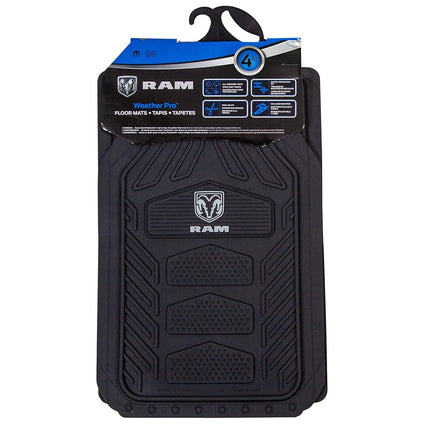 Plasticolor 001672R25 Dodge RAM WeatherPro 4 Piece Gray Logo Floor Mat Set
