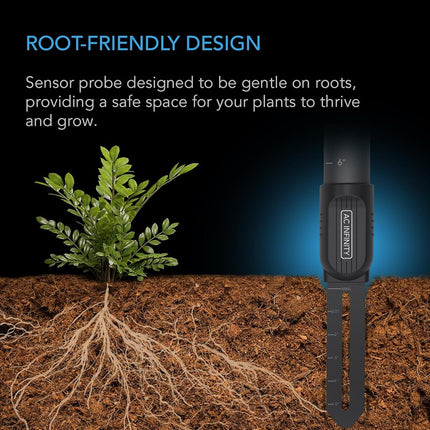 AC Infinity Soil Sensor Probe Exclusively for AI Controllers, Monitor Moisture & Saturation for Gardens, Grow Tents, Grow Spaces, Detachable Stem, IP67 Seal Protection