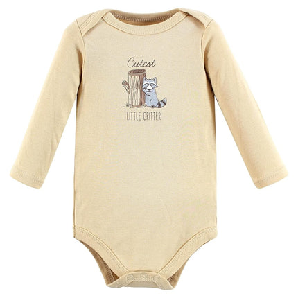 Hudson Baby unisex-baby Cotton Long-sleeve Bodysuits, Forest Deer, 0-3 Months