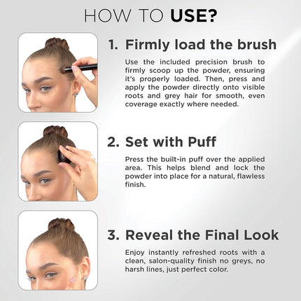 THICK FIBER Root Touch Up & Hairline Powder with Brush (Light Brown) – Covers Grey Roots & Thin Hair – Water & Sweat Resistant – Hair Loss Concealer for Women, Bald Spots, Root Coverage & Part Lines