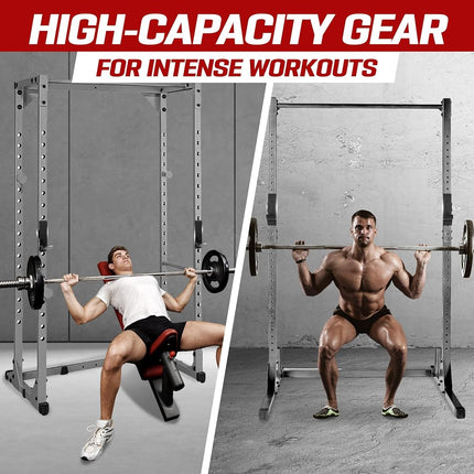 Yes4All Power Rack Attachment – J-Hook Barbell Fit 2x2 or J-Hook Barbell Fit 3x3 in Square Tube